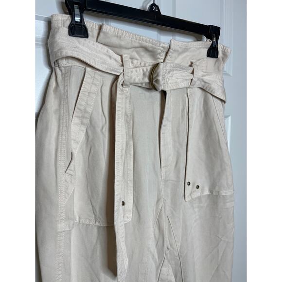 Revolve x Pam & Gela NEW Paperbag Waist Pant Jogger Wheat Color Size P Or XS - Picture 4 of 10